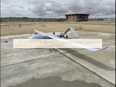 JT-450 che supera i limiti di prestazione con elevata capacità di carico utile e sistema di alimentazione elettrico-benzina ibrido